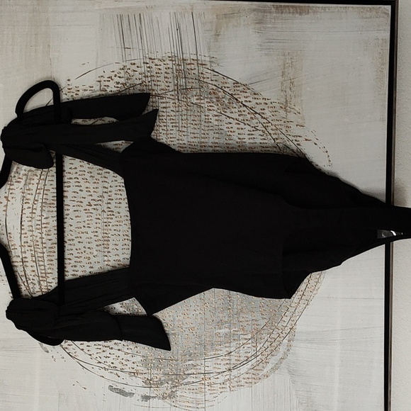 New FREE PEOPLE Black Tie Strap Bodysuit Size S - Picture 7 of 16